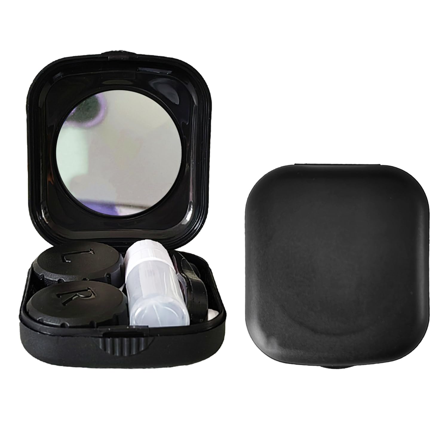 erewa étui lentilles compact avec miroir pour insertion facile en voyage