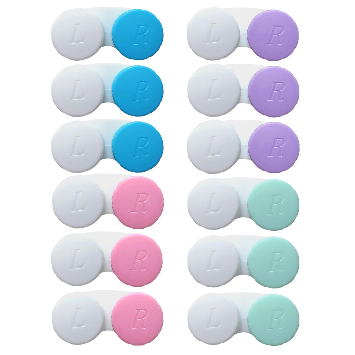 Étui Erewa: lot de 12 lentilles, couleurs assorties, rangement pratique