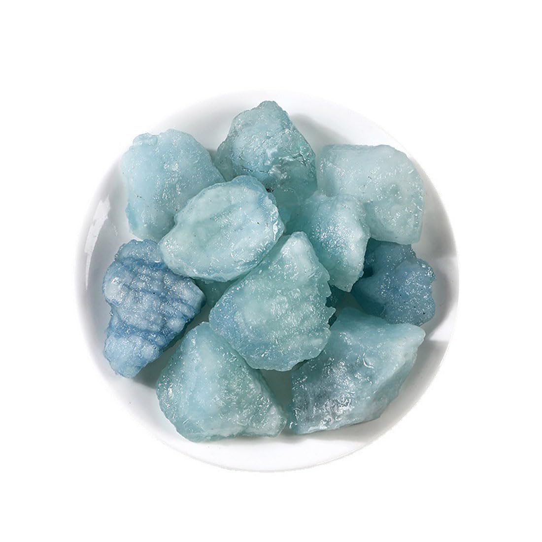 Erliway Aquamarine brute, lustre profond bleu-vert, parfait pour décoration et méditation