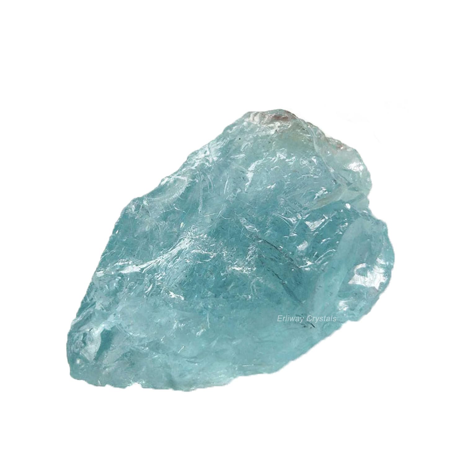 Erliway Aquamarine brute, pierre raw 1,25-2 pouces, couleur naturelle idéale pour tumbling