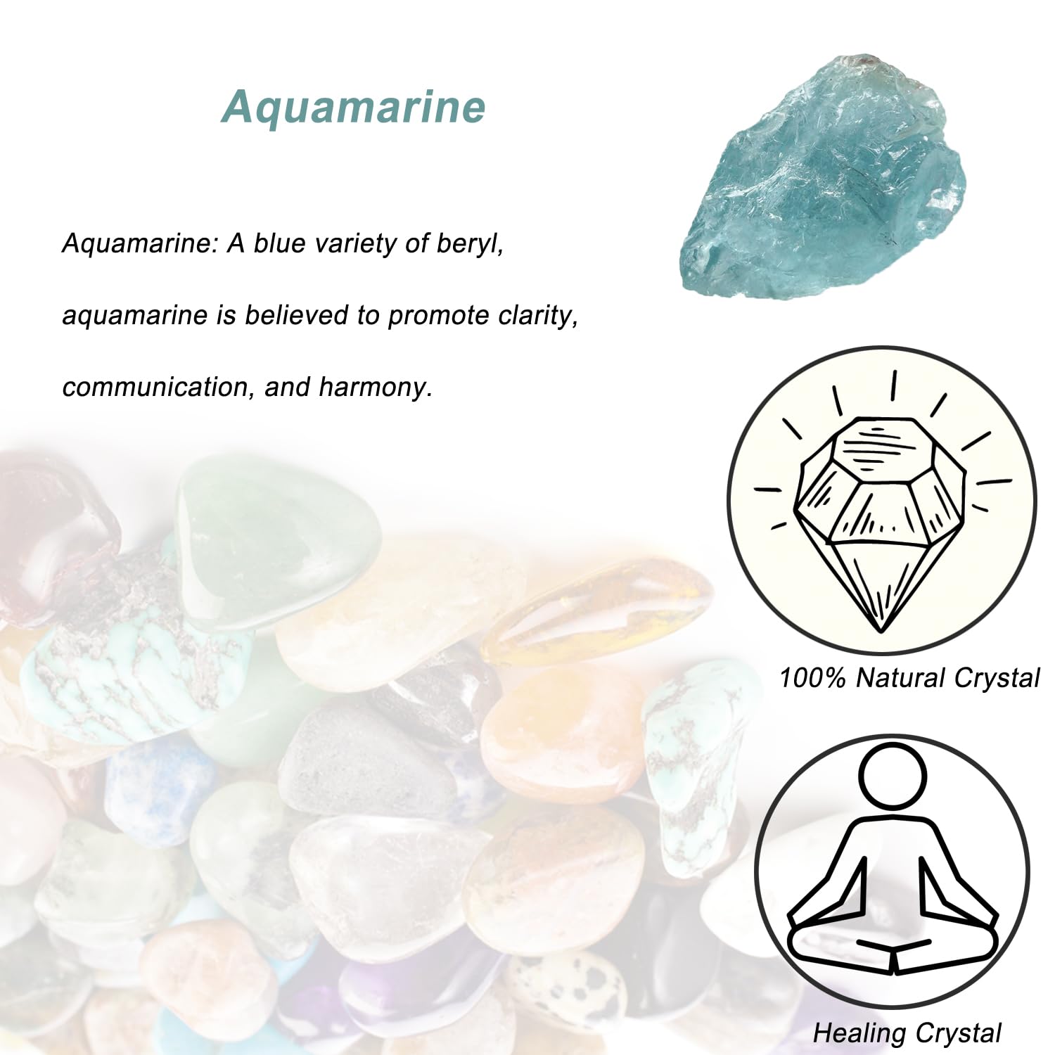 Erliway Aquamarine brute, poids 25-35 g, dimension pratique pour bijoux et tumbling