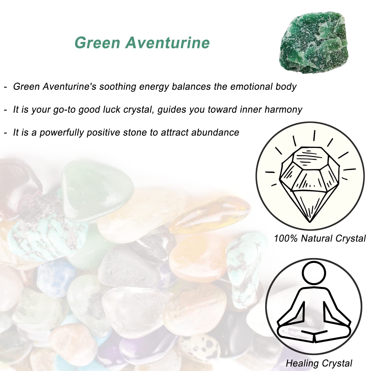 Gros morceau d'aventurine verte Erliway, parfait pour fontaines et cadres zen.