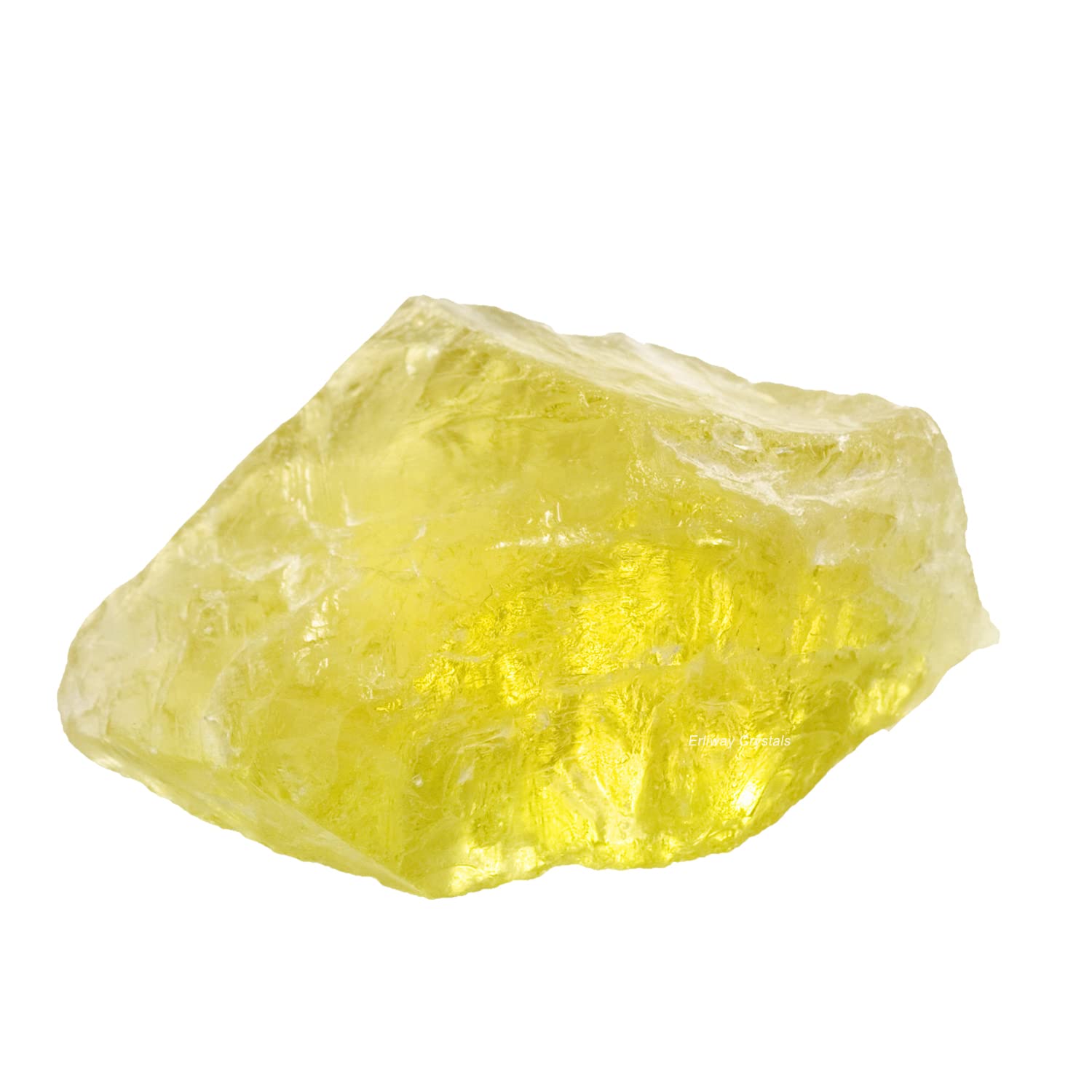 Erliway Citrine brute, gros cristal 3-5 cm, idéal pour décoration et méditation.