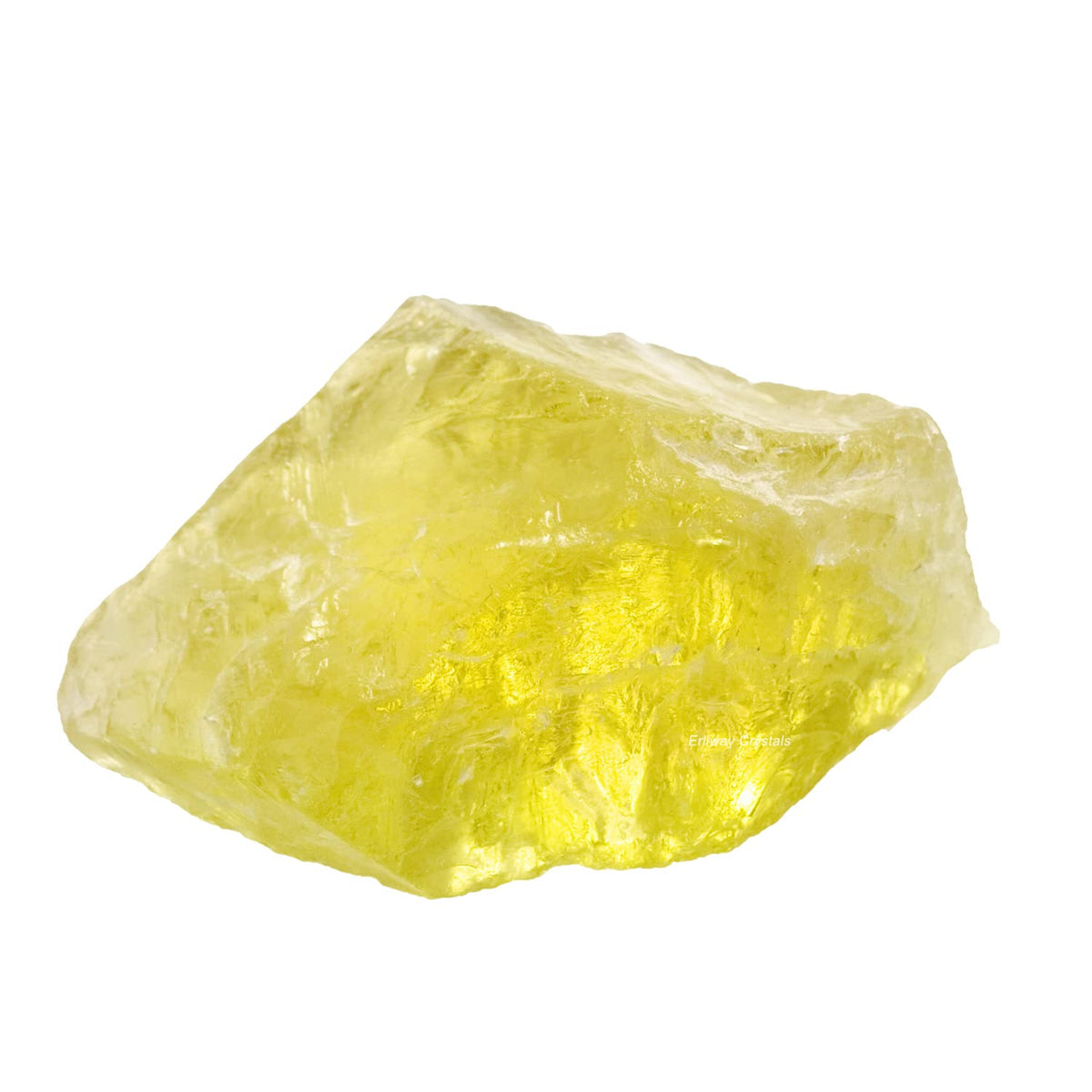 Erliway Citrine brute, gros cristal 3-5 cm, idéal pour décoration et méditation.