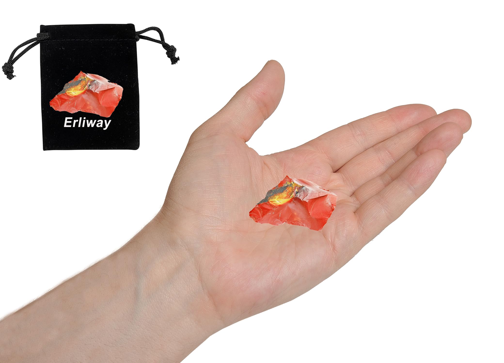 Erliway jaspe rouge brut, pierre pour équilibre des énergies des chakras et méditation.