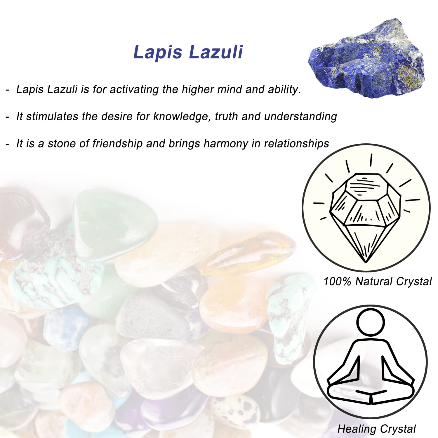 Erliway Lapis Lazuli brut – décoration de bureau et ambiance zen
