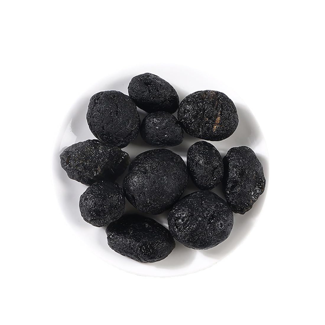 Gros plan sur la tektite brute Erliway montrant texture et lustre.