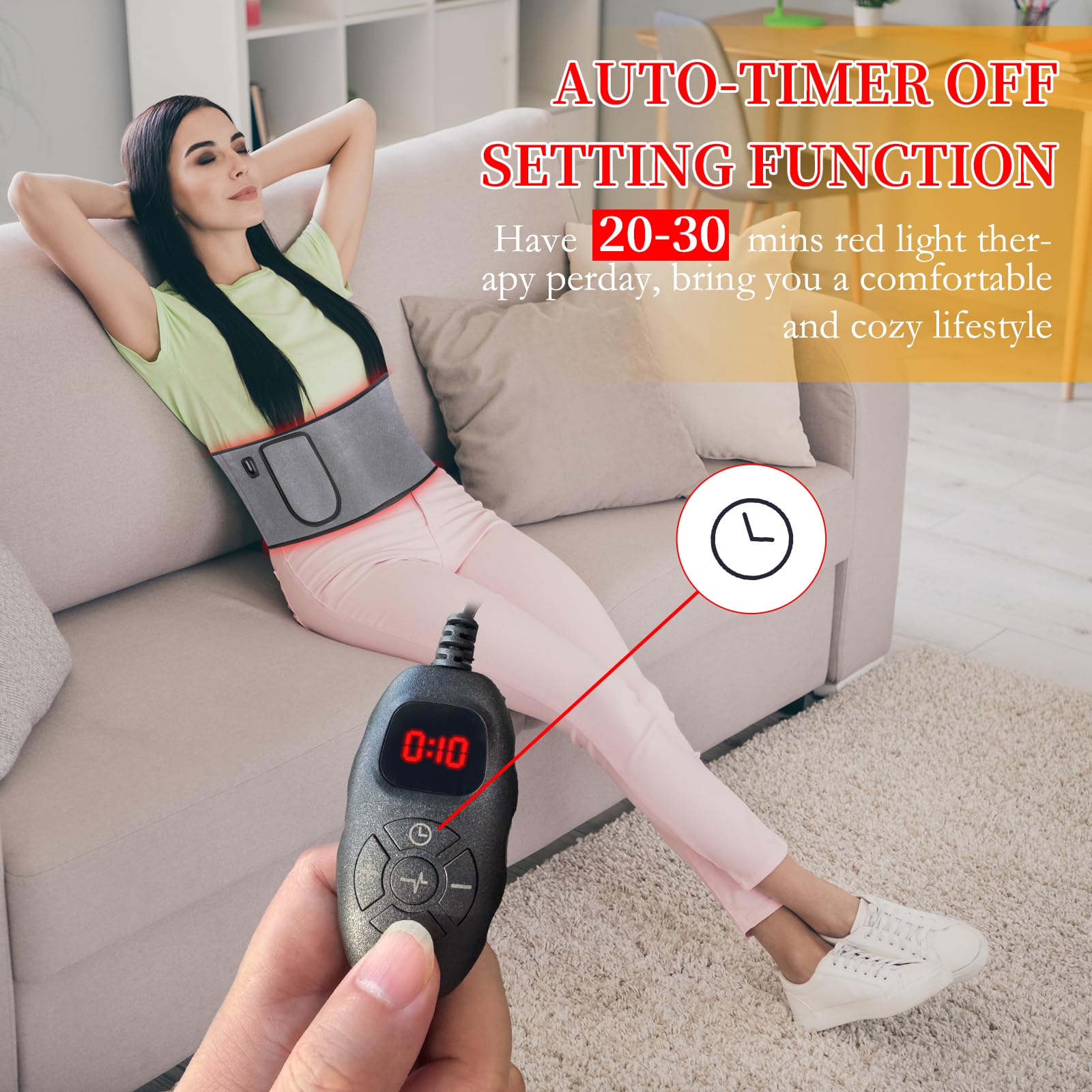 Esbaybulbs ceinture cible les jambes et les genoux pour récupération.