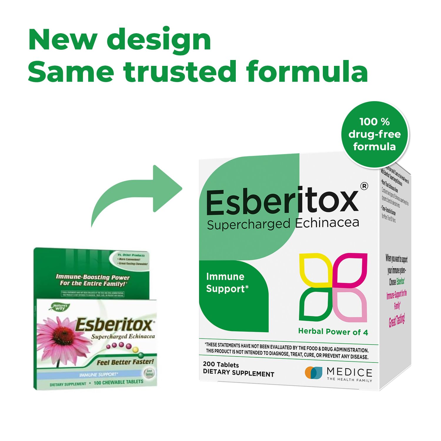 ESBERITOX tablettes immunité 200: emballage visible pour une routine quotidienne pratique.