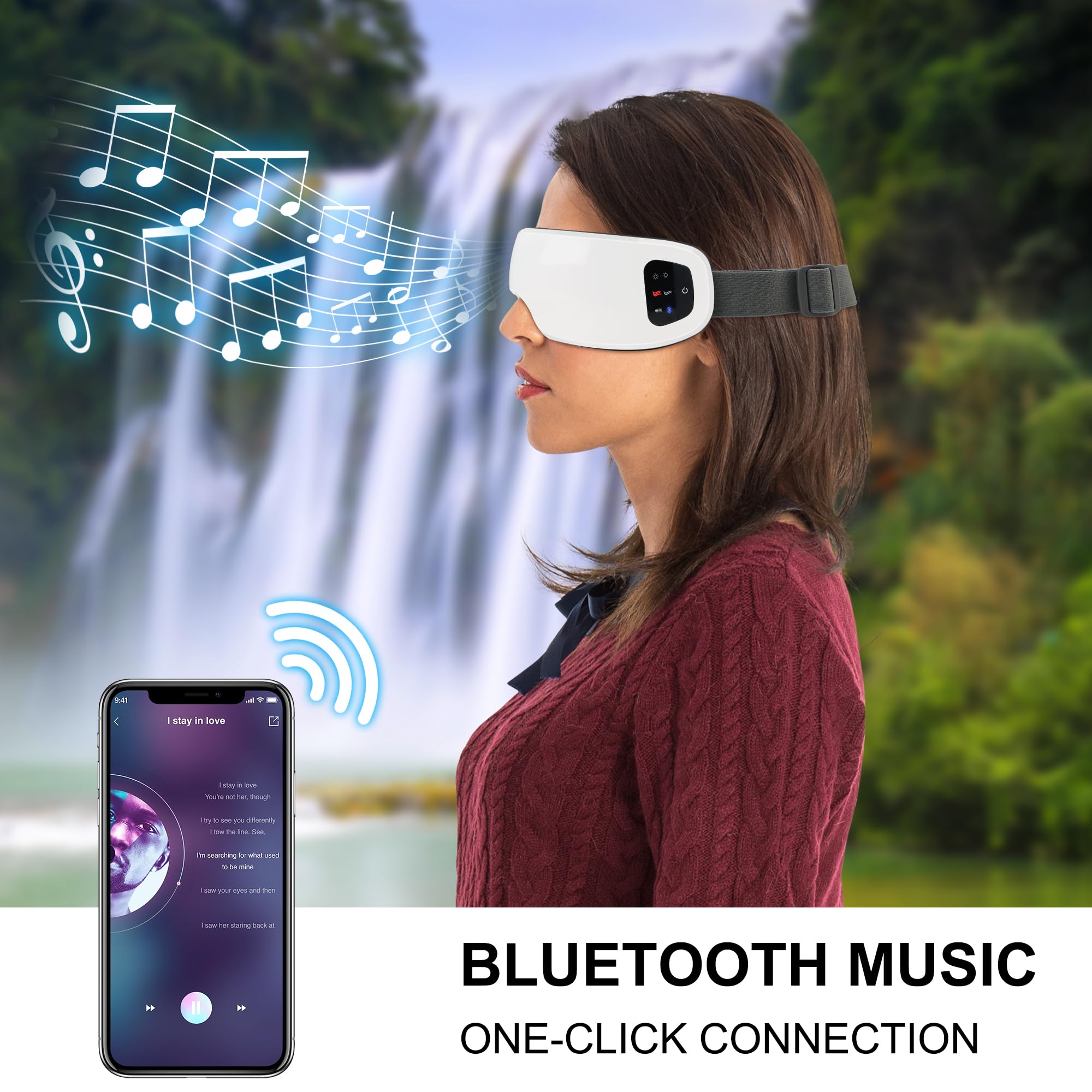 ESLYYDS Eye Massager connecte Bluetooth pour écouter votre musique pendant le massage