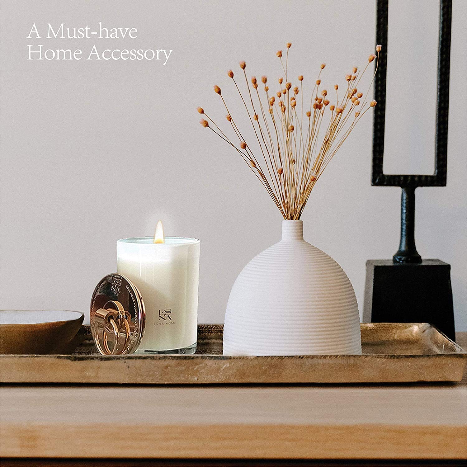 Bougie ESNA HOME Soja Combustion Lente, longue durée et stabilité.
