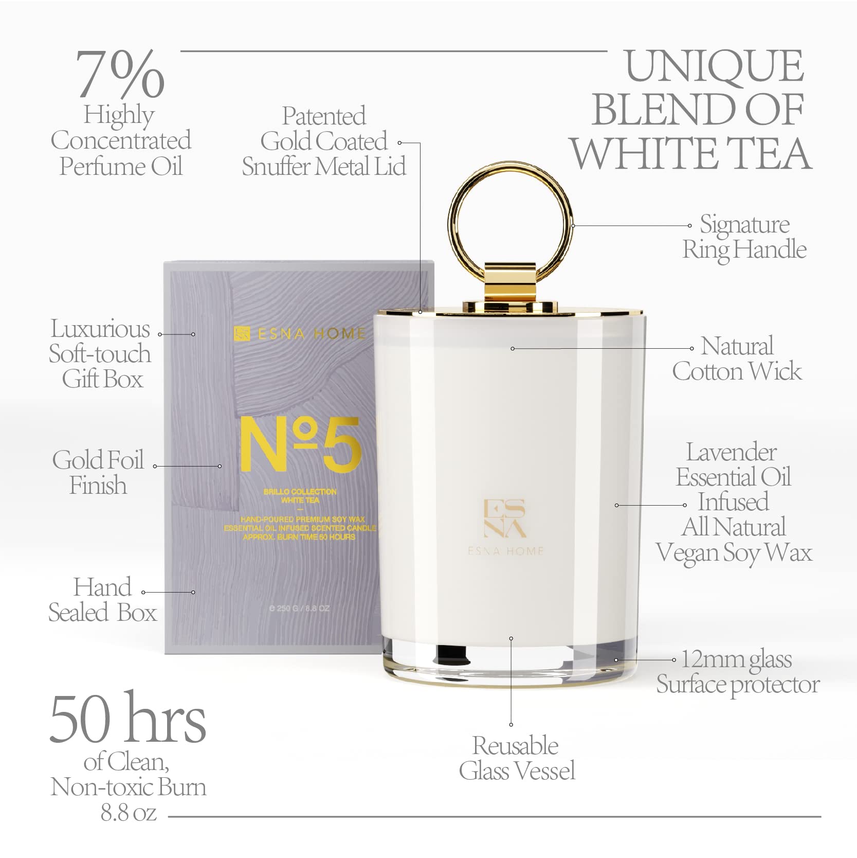 Boîte cadeau ESNA HOME Noël Luxe, prête à offrir pour les fêtes.