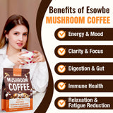 Esowbe Mushroom Coffee Arabica décaféiné, douceur et concentration sans jitters