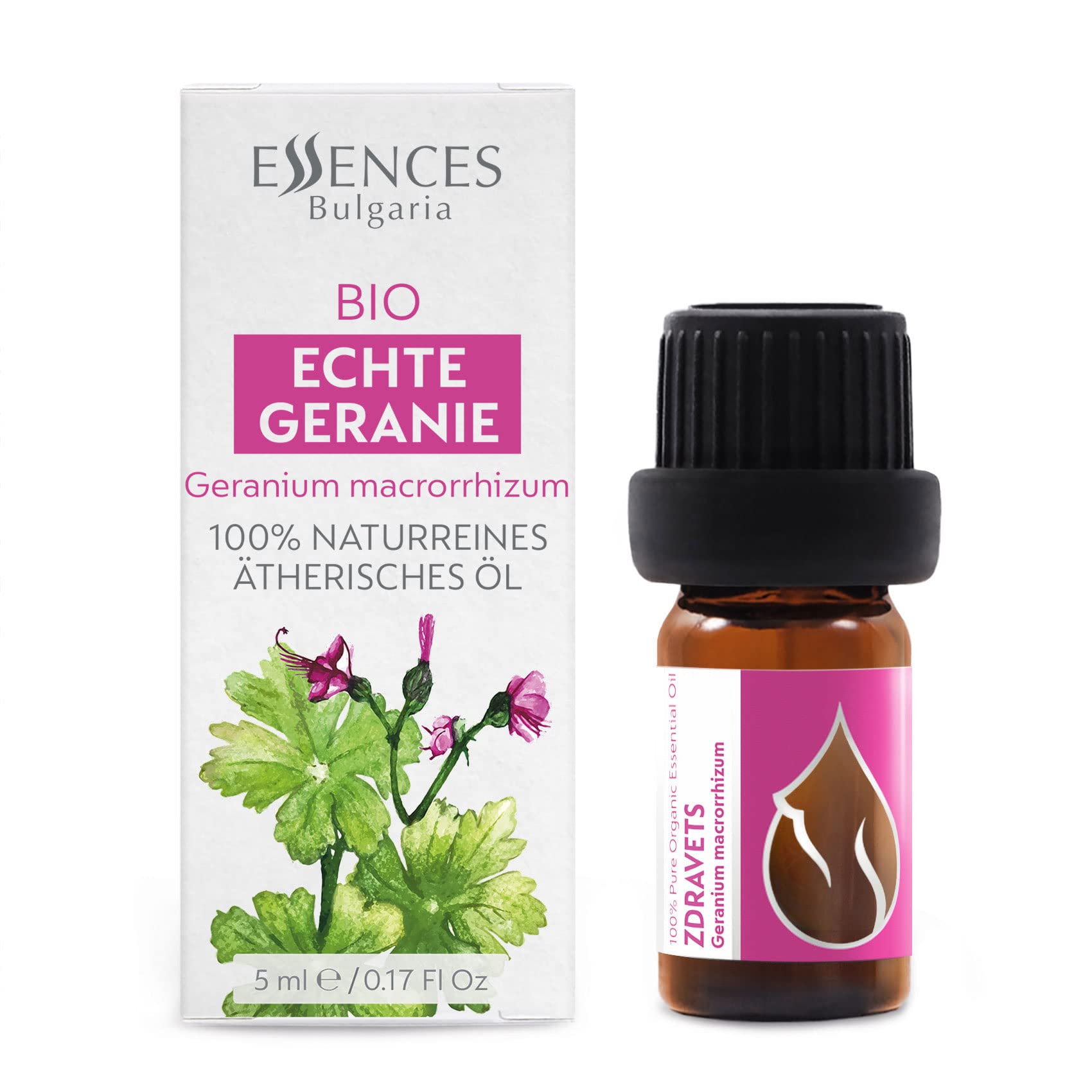 Essences Bulgaria Zdravets: gouttes dans un verre doseur pour diluer avec une huile porteuse.