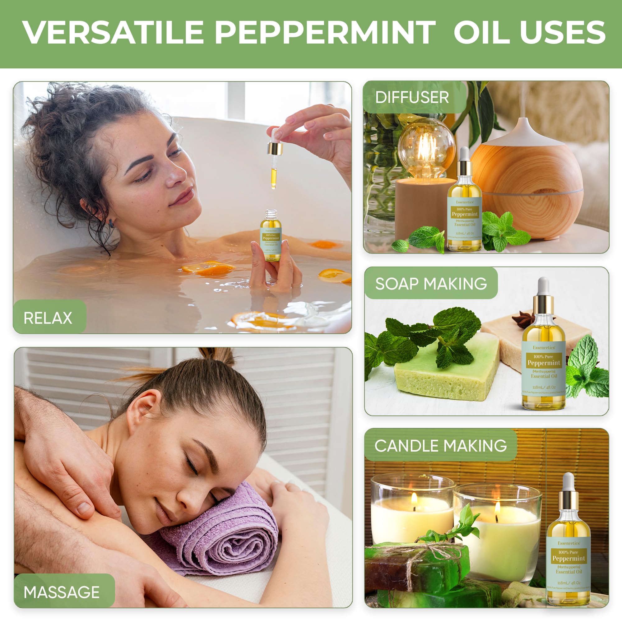 Essencetics huile de menthe pipette précise pour dosage facile