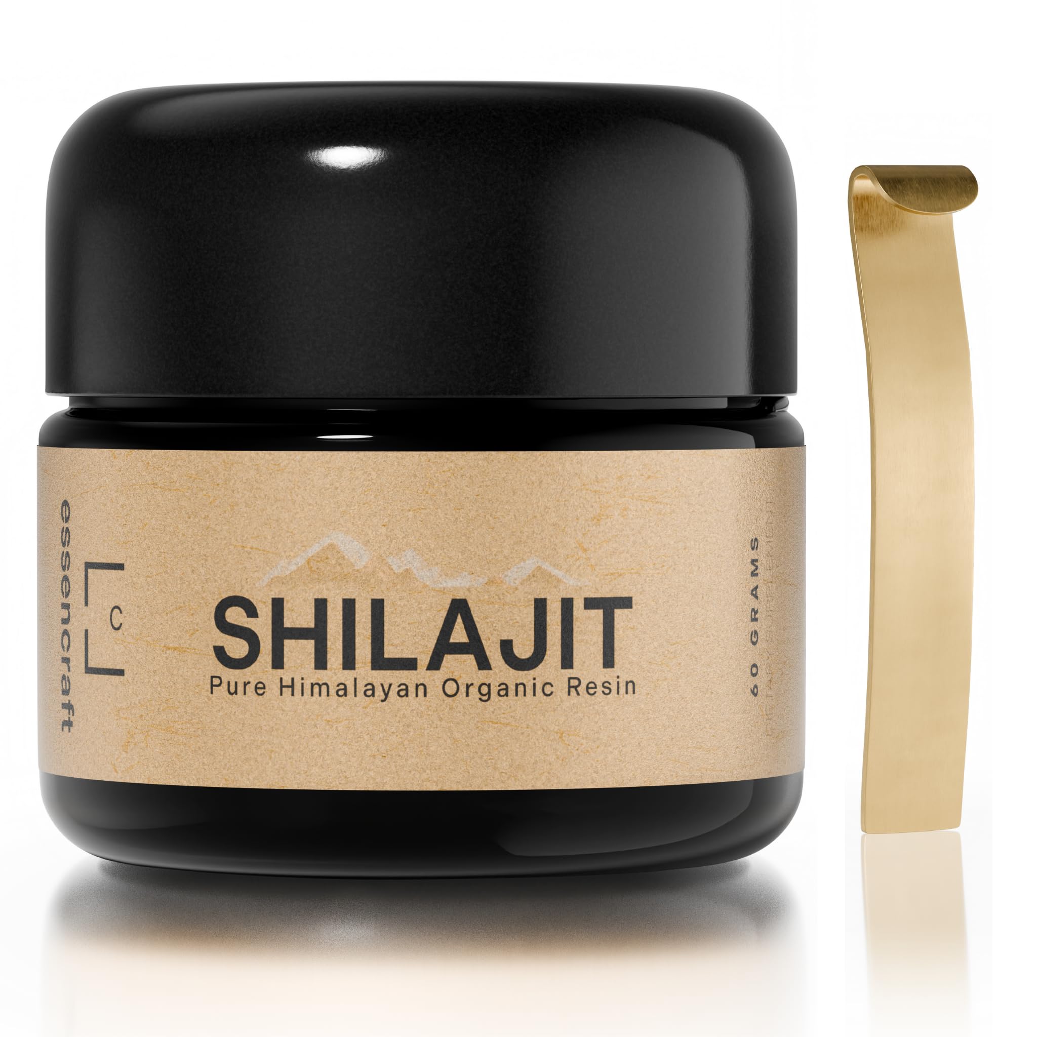 Essencraft Shilajit résine en bouteille, énergie durable potentielle.