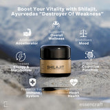 Portion 500 mg de Shilajit Essencraft, dosage pratique.