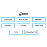 Essential Elements Hydration Packets ingrédients transparents, soutien hydratation sans compromis.