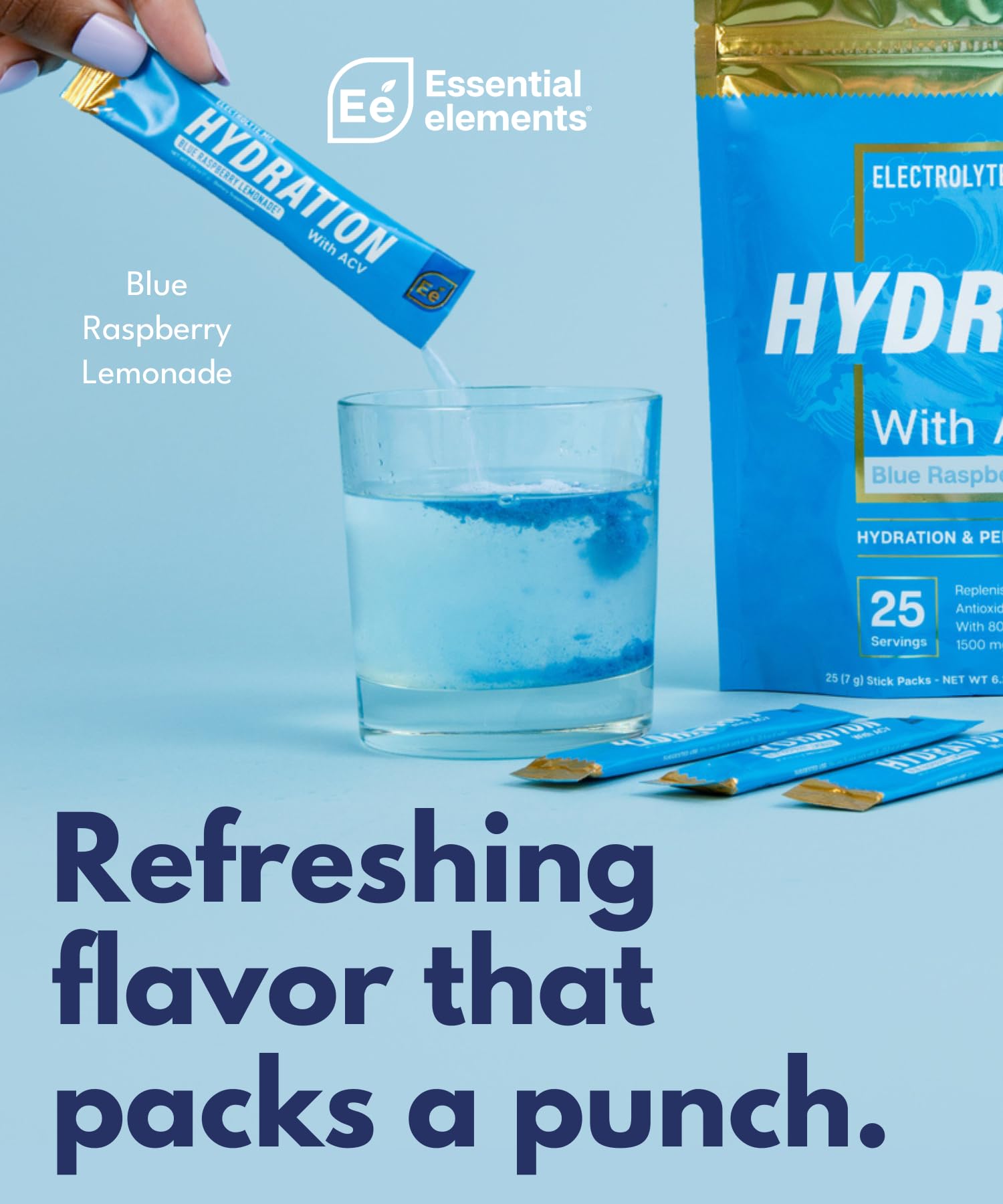 Essential Elements Hydration Packets sans sucre, boisson légère et adaptée à l'effort.
