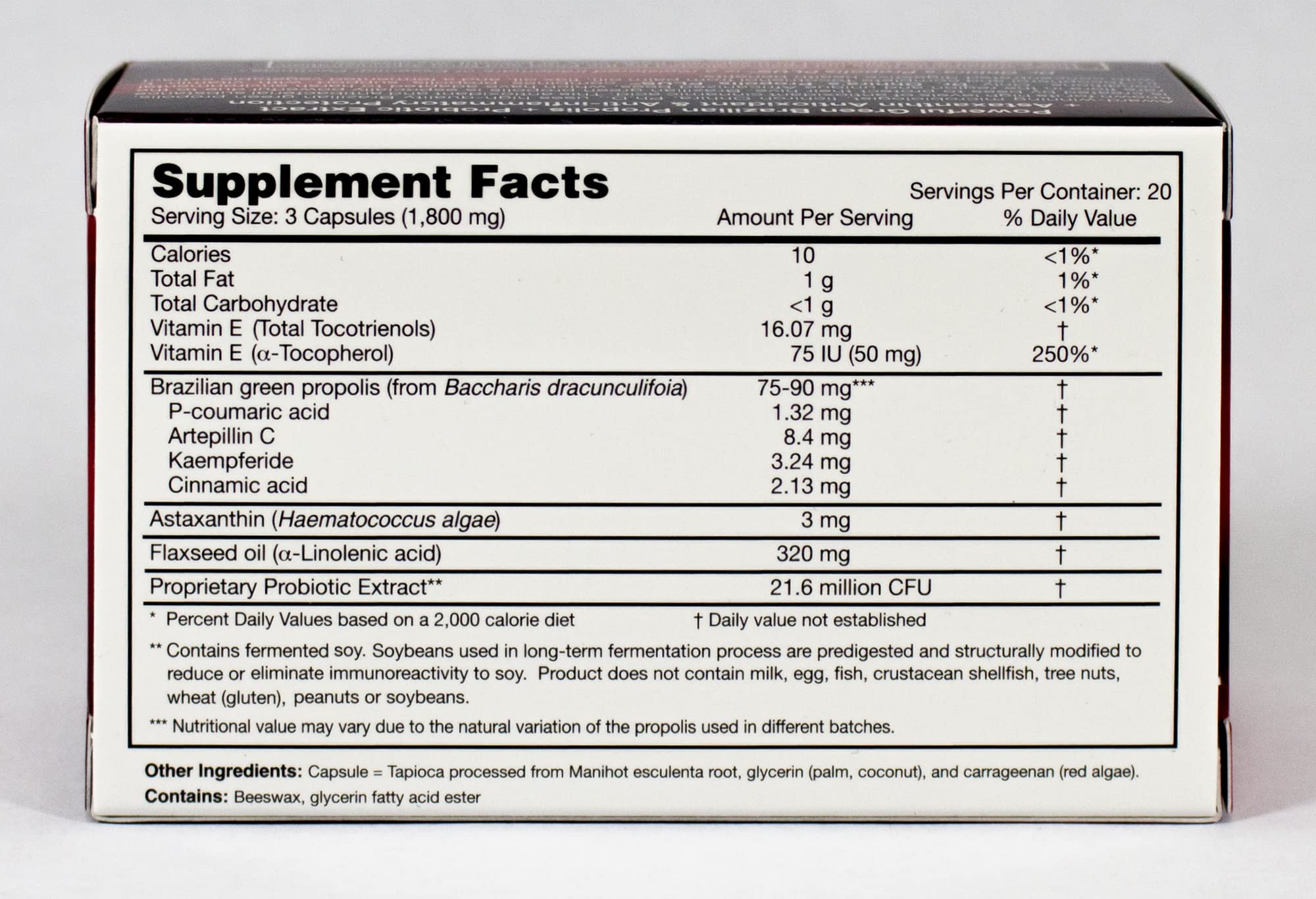 Essential Formulas Propolis Plus — Gros plan sur l’extrait de propolis brésilienne.
