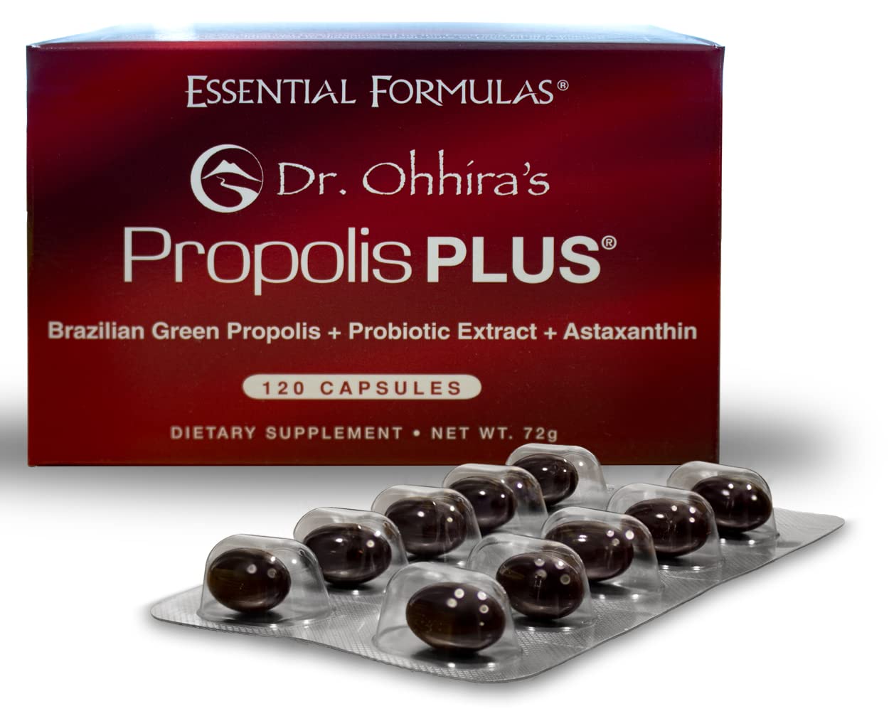Essential Formulas Propolis Plus sur la bouteille avant ouverture, pratique pour démarrer une routine bien-être.