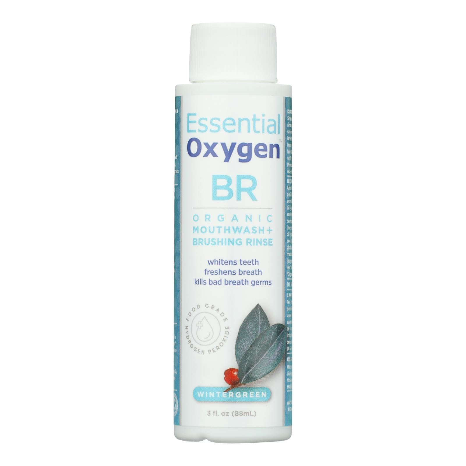 Bouteille Essential Oxygen Wintergreen – rafraîchit l’haleine et convient à l’usage quotidien.
