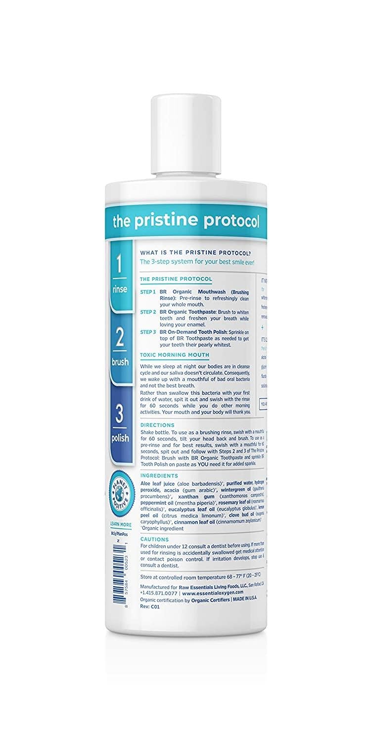 Versement du bain-bouche Essential Oxygen Wintergreen – Rinçage rapide, parfum doux et expérience rafraîchissante.