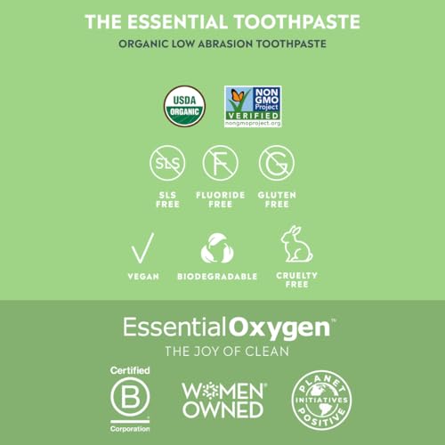 Dentifrice Essential Oxygen sans fluorure protège l’émail et la sensibilité