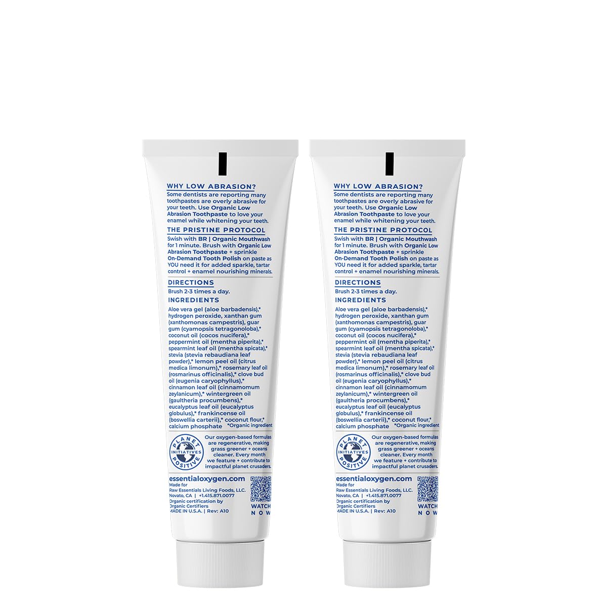 Pâte dentifrice Essential Oxygen pour bouche propre et haleine fraîche