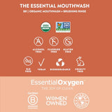 Rinage-buccal Essential Oxygen sans SLS et sans BPA.