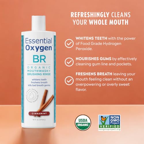 Essentiel Oxygen montre des ingrédients biologiques et organiques sur l’étiquette.