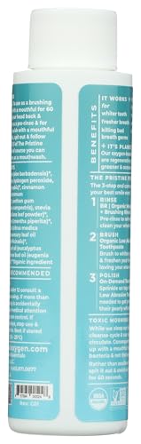 Essential Oxygen rinçage buccal avant brossage, parfum cinnamint, sensation fraîche et nette.