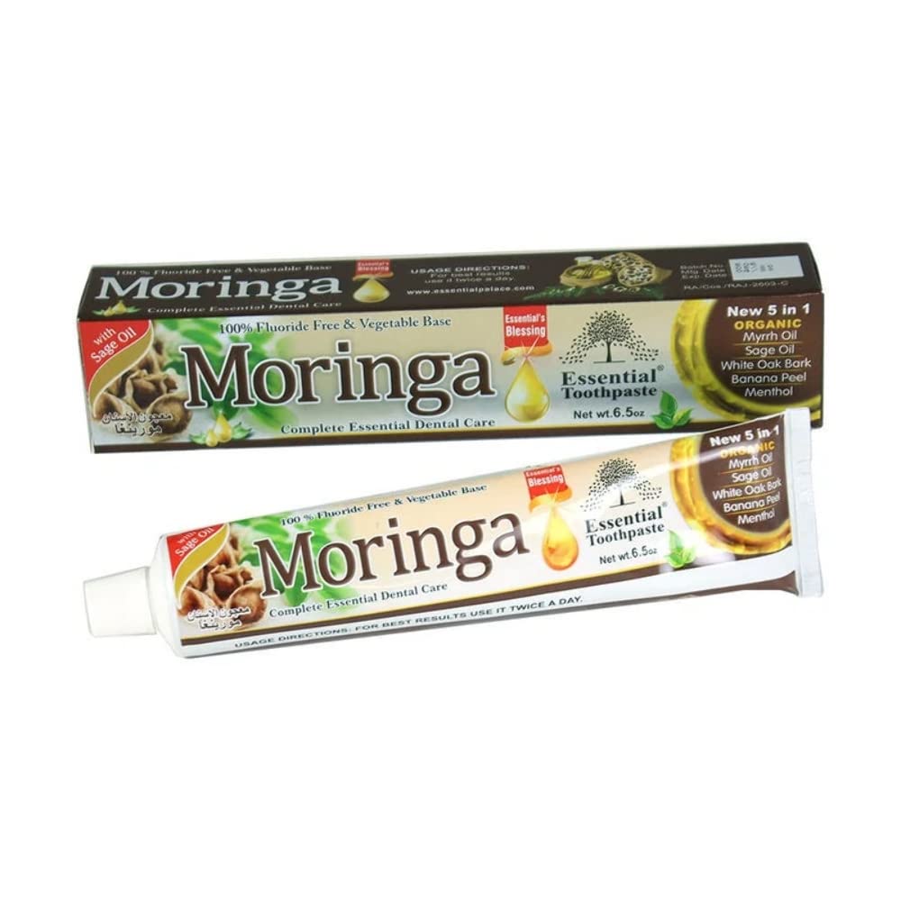 Dentifrice Essential Palace à la moringa, tube, offre une sensation fraîche et naturelle.