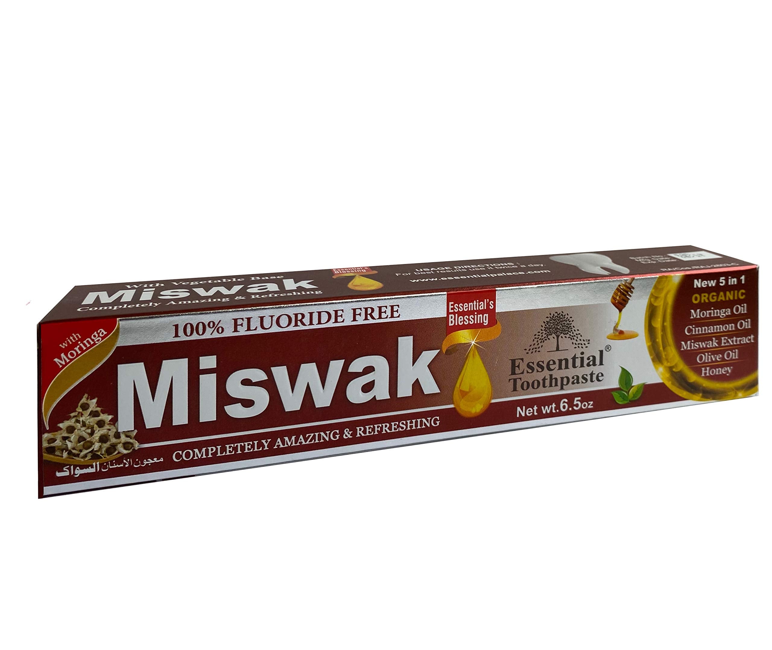 Essential Palace Ensemble6 tube dentifrice Miswak Herbal, soin quotidien efficace.