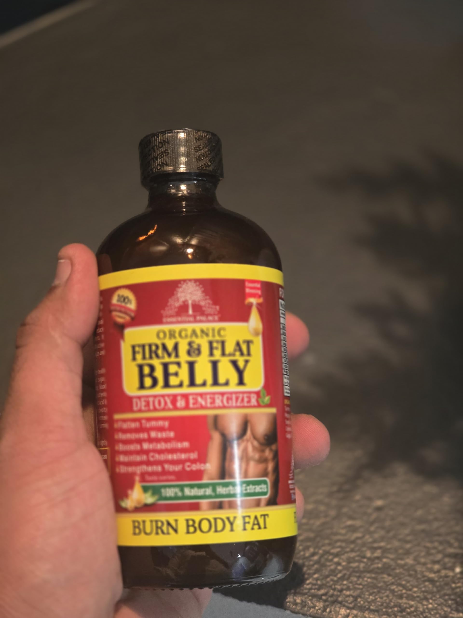 Étiquette bio Essential Palace Detox, détails des ingrédients et du label naturel.