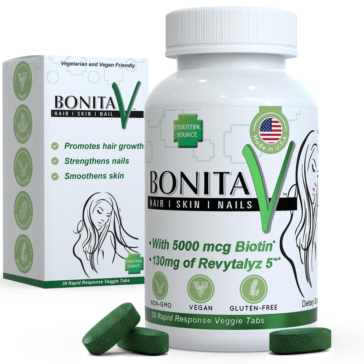 Biotine Essential Source gélules cheveux: soutien à la croissance et éclat.