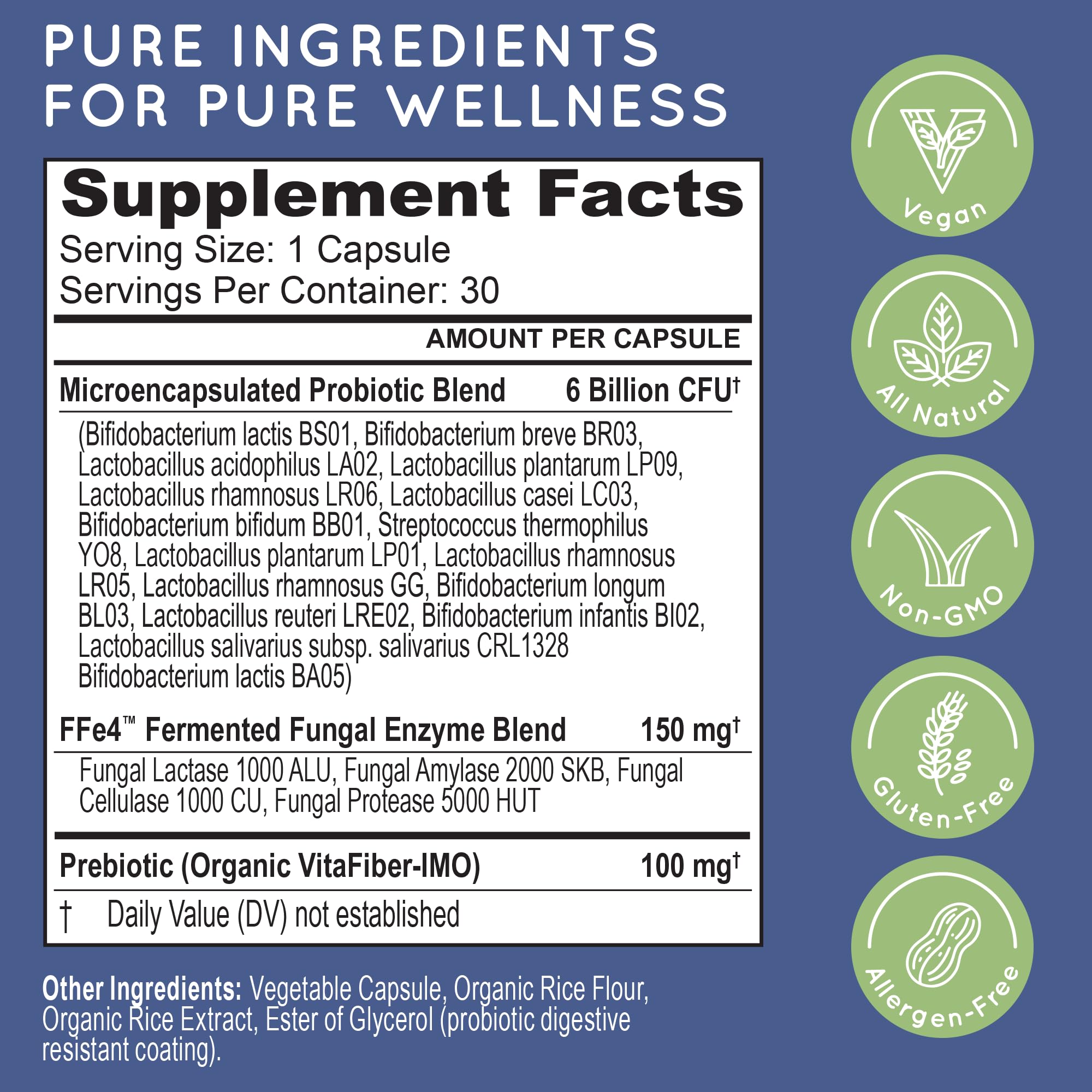 Essential Source TriActive Biotics Daily Care – Étiquette informative sur les bienfaits et l'utilisation.