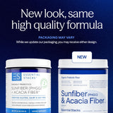 Fibre d'acacia biologique d'Essential Stacks en poudre, facile à incorporer dans une boisson.