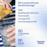 Marque Essential Stacks, flacon et sachet, accessibilité pour routine intestinale.