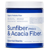 Essential Stacks Sunfiber prébiotique en poudre, fibre douce et neutre pour le quotidien.