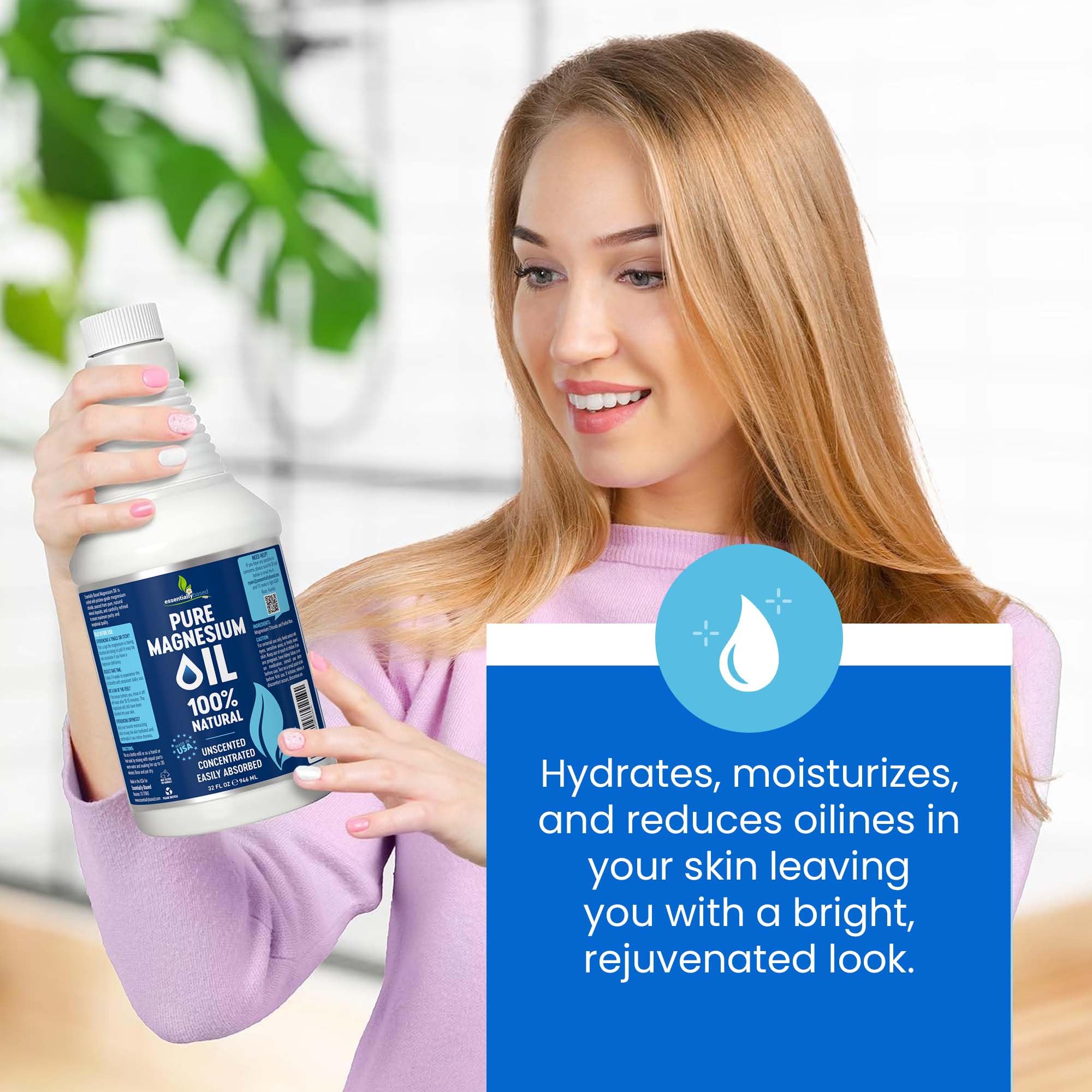EssentiallyBased huile magnésium absorption dermique, livraison du magnésium au niveau cellulaire.