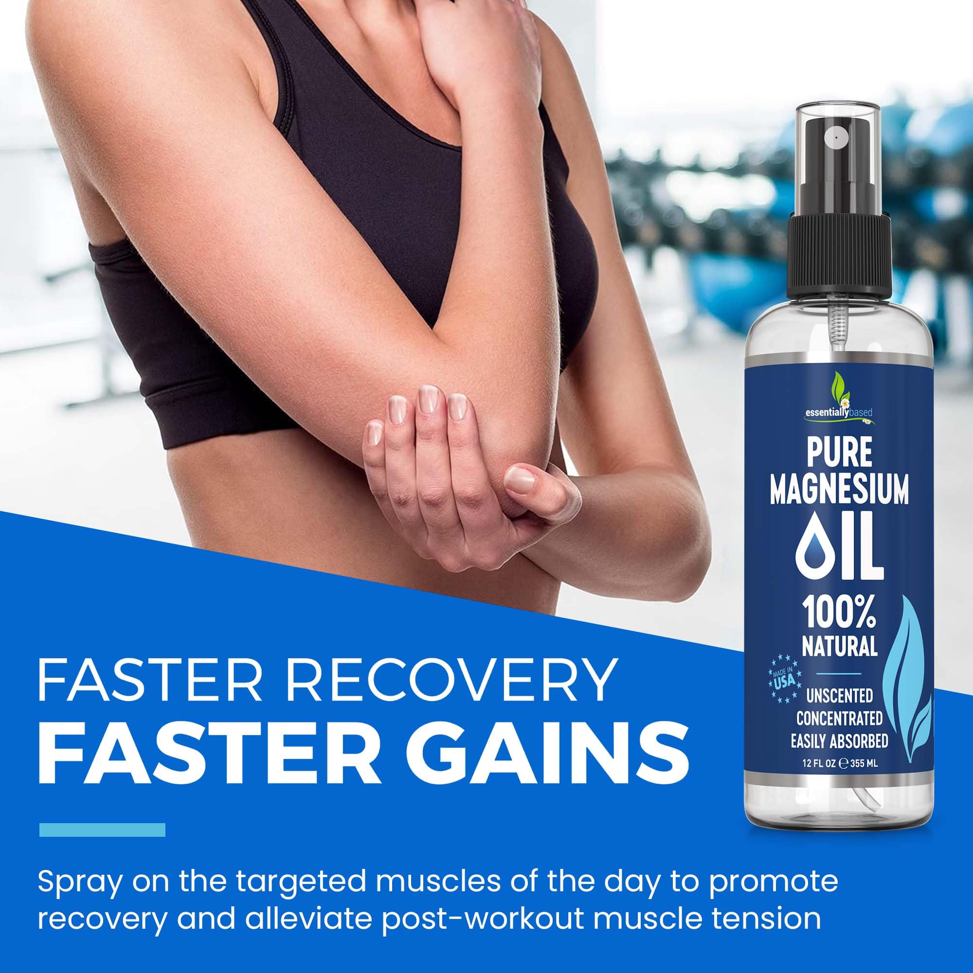Soutien musculaire léger après l'exercice grâce au spray EssentiallyBased