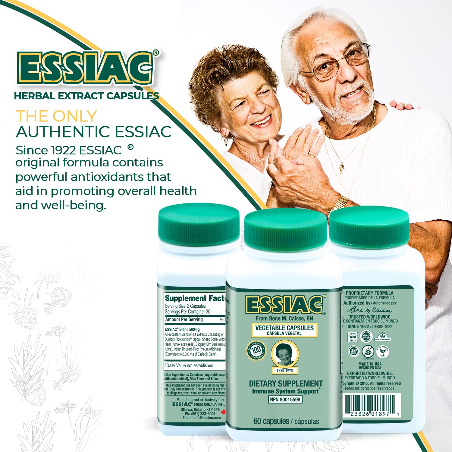 Essiac-bouteille-60-capsules – format pratique pour une routine santé.