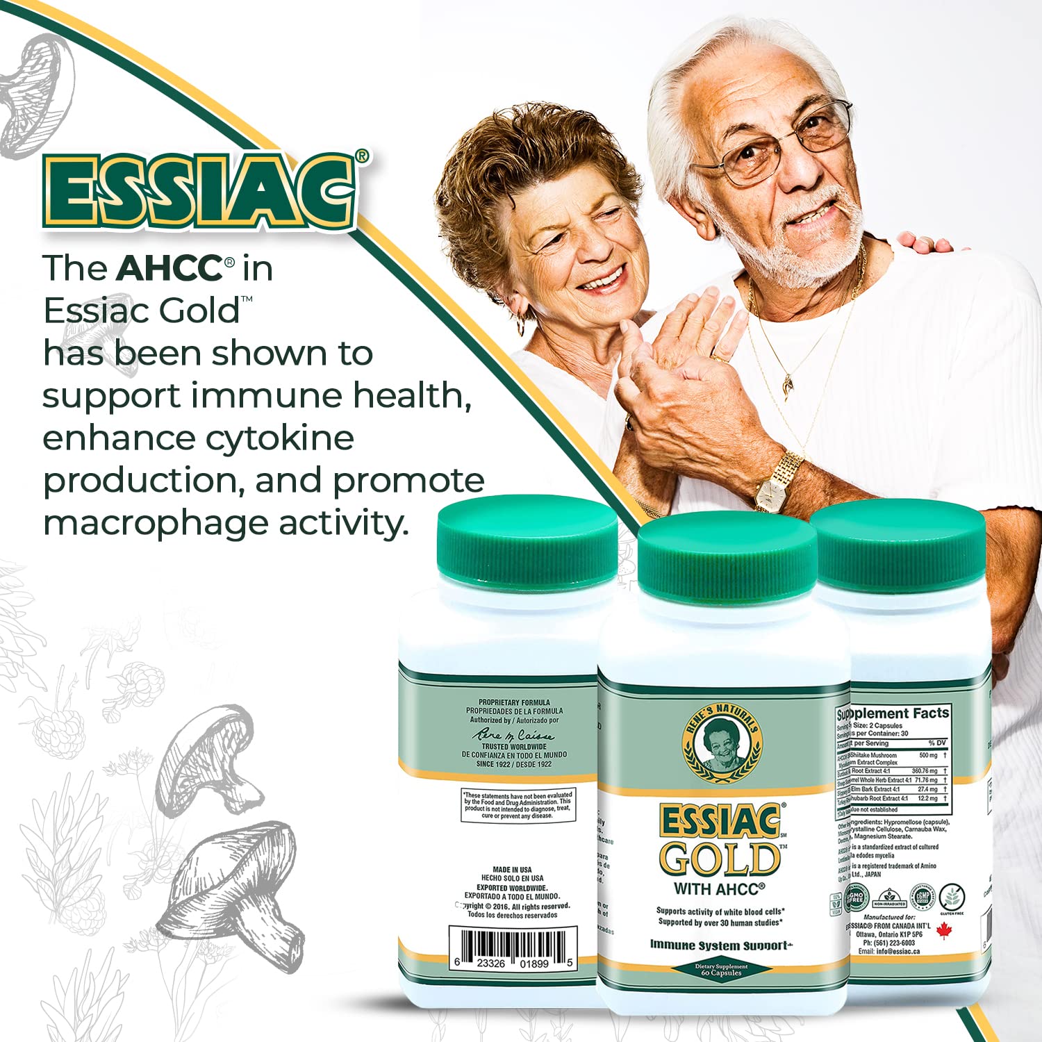 Informations sur l'origine des plantes Essiac Gold AHCC — sources biologiques et sauvages.
