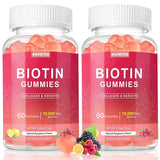Gommes esverco Biotine 10000 mcg en bouteille, soutien potentiel cheveux et ongles.