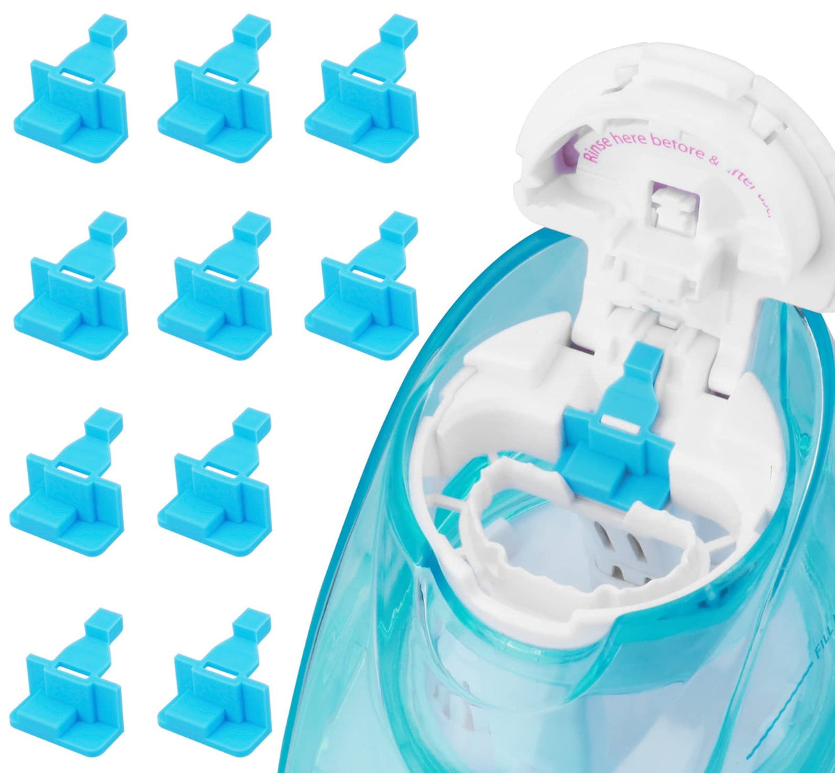 ETCBNIU pack capsules silicone eau saline bleu – réutilisable et économique