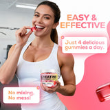Ingrédients BCAA et collagène dans les gommes créatine eterlower fraise.