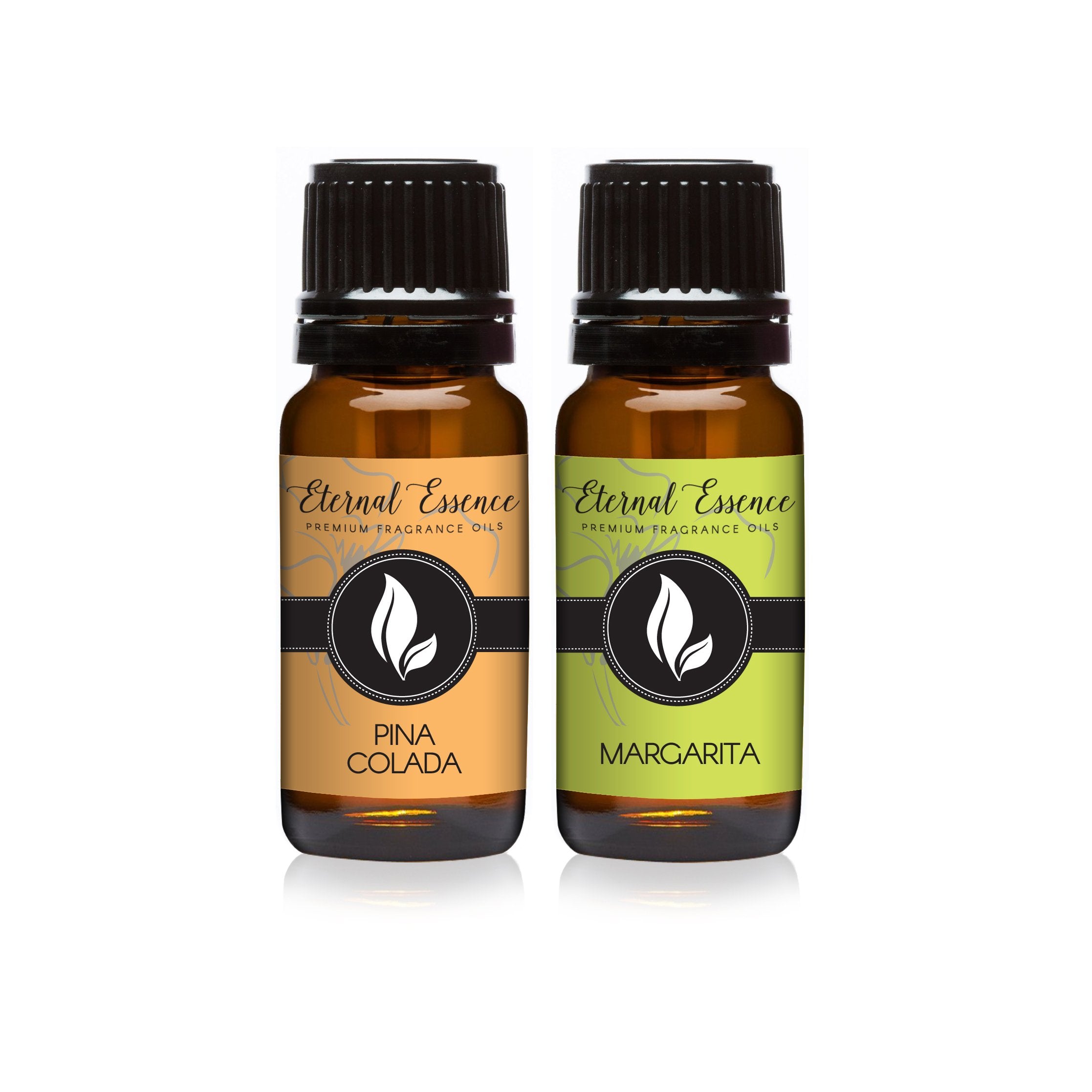 Bouteille ambrée Eternal Essence Oils 10 ml Piña Colada prête à diffusion.