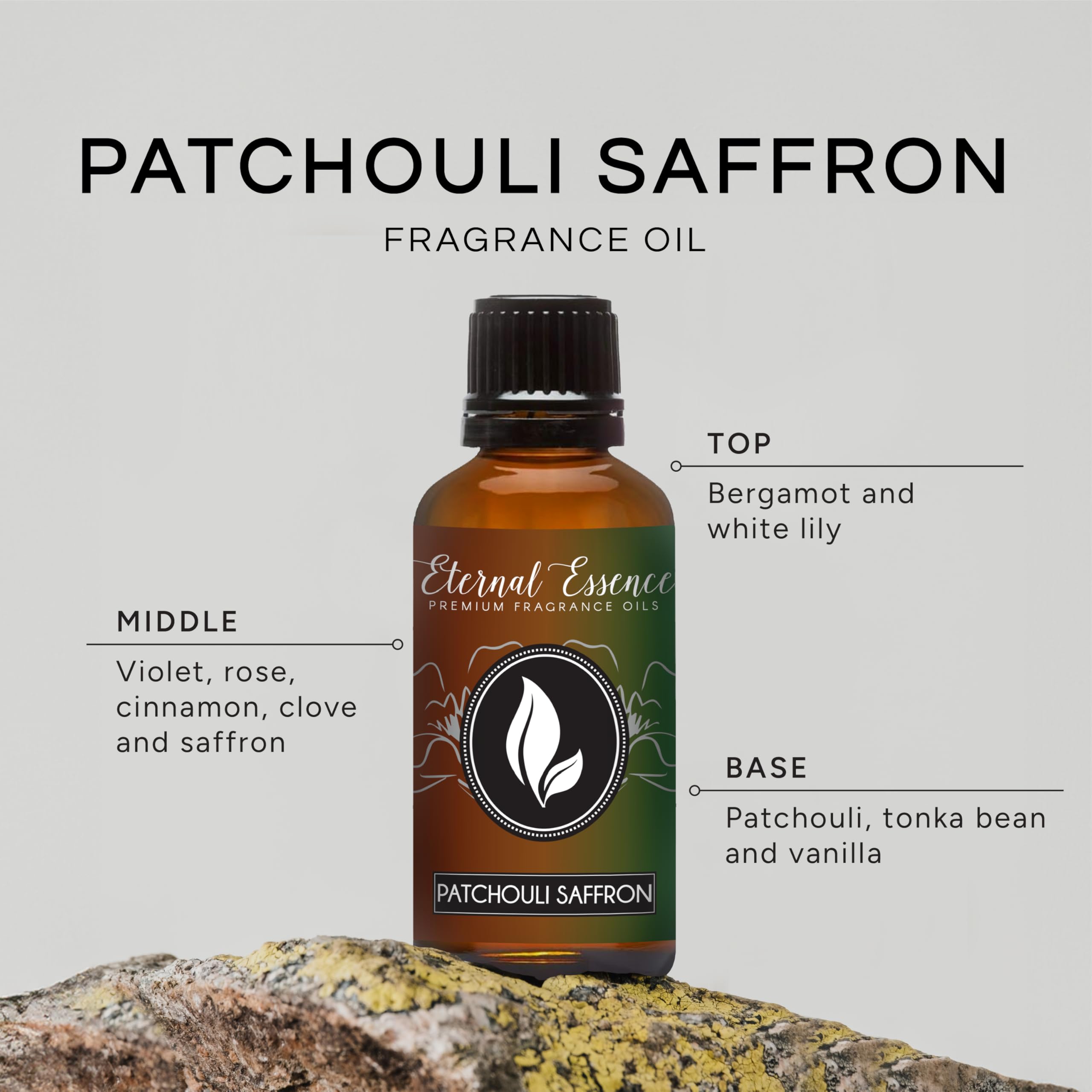 Capuchon noir Eternal Essence Oils 30 ml pour dosage précis.