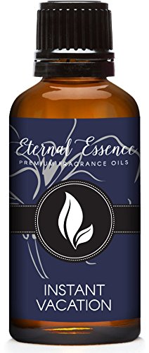 Eternal Essence Oils Instant Vacation, bouteille ambrée 30 ml, parfum durable pour bougies.